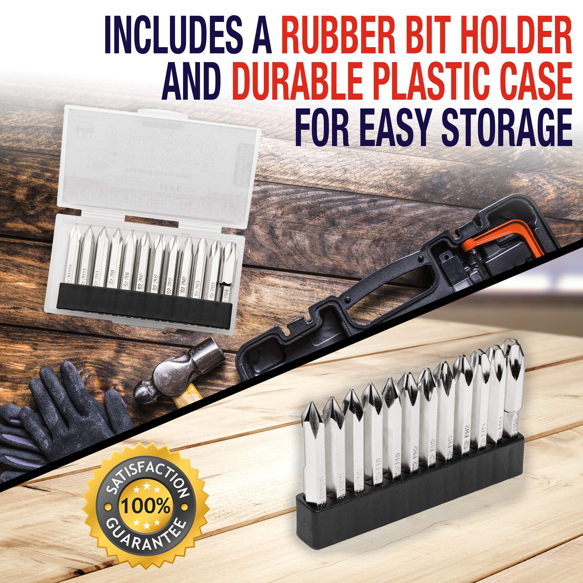Phillips Screwdriver Drill Bit Set (Premium 12pc Complete
