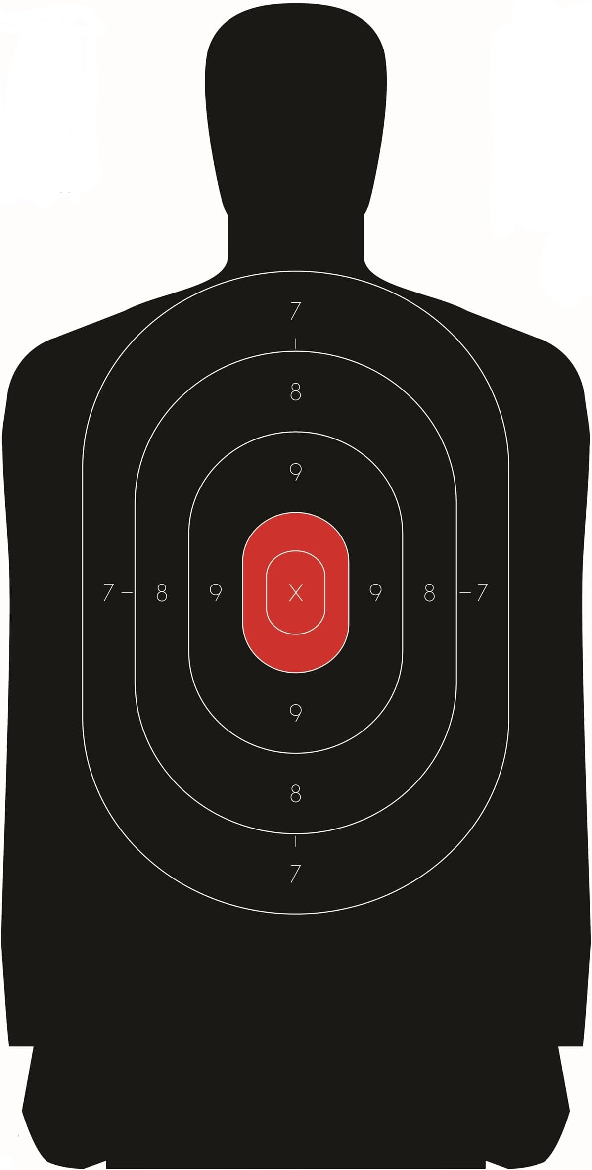 B-27 Silhouette Shooting Targets – Official Law Enforcement Qualification Target – Paper Targets for Pistol Training & Practice