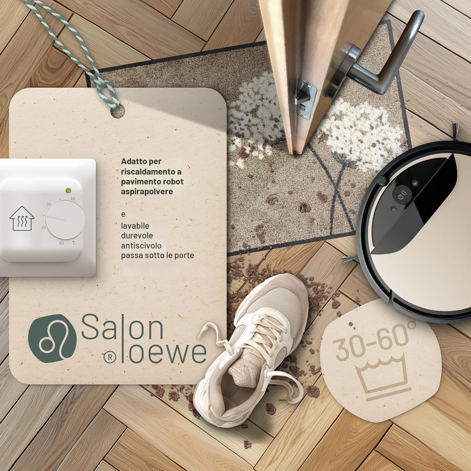 Salonloewe Wishful Blossom - Zerbino lavabile, 050 x 075 cm, per interni ed esterni, motivo floreale