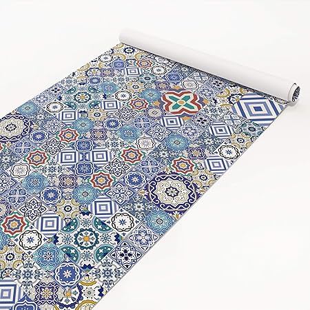 Carta Adesiva Per Mobili Tiling Pattern 50 X 100 Cm Amazon It Casa E Cucina