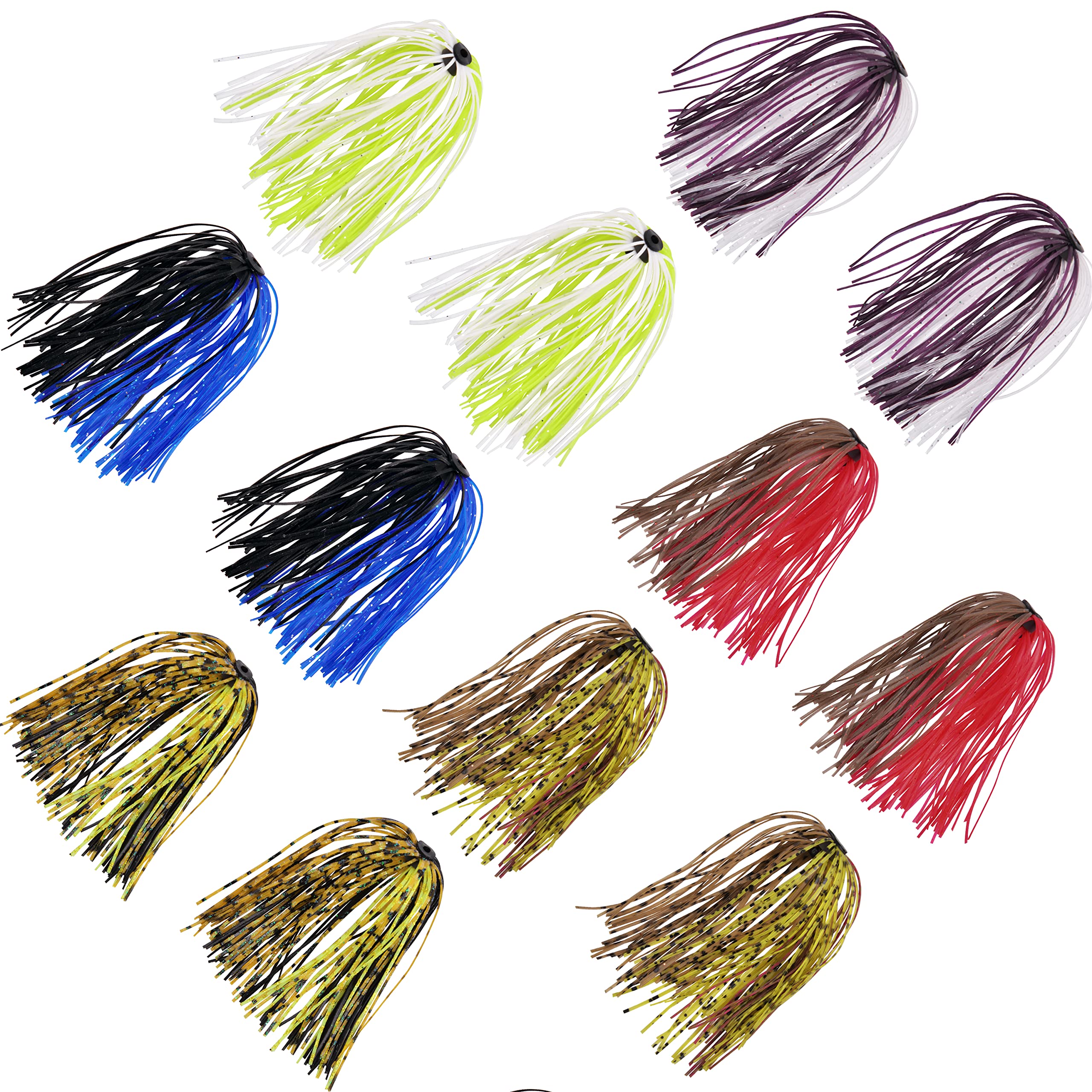 Silicone Jig Skirts Spinnerbait Skirts 50 Strands Bass Fishing Lure Skirts Replacement for DIY Spinner Baits Buzzbaits Squid Jig Accessories