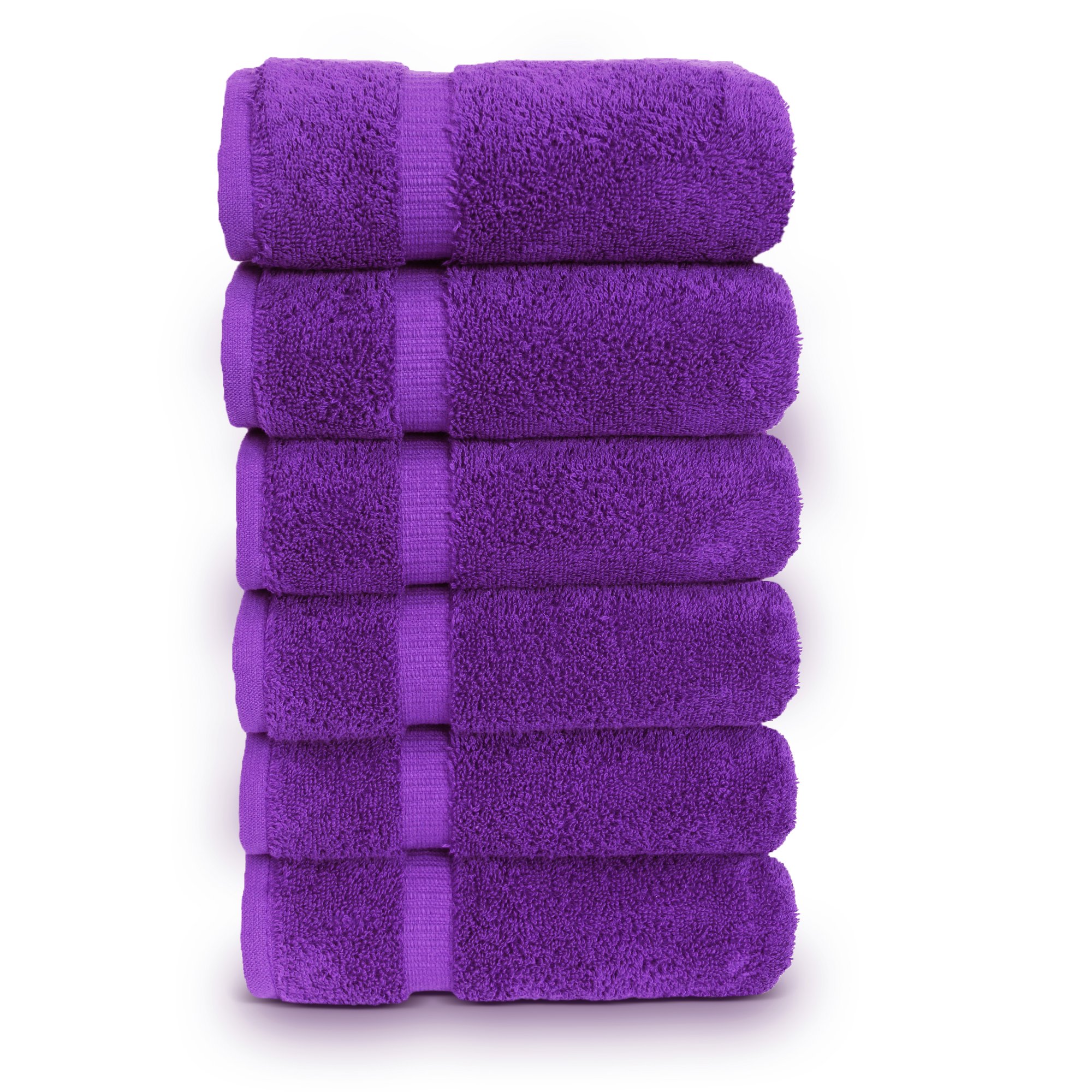 TURKUOISE TURKISH TOWEL % 100 Turkish Cotton Luxury and Super Soft Towels (Hand Towel 6PK, Eggplant)