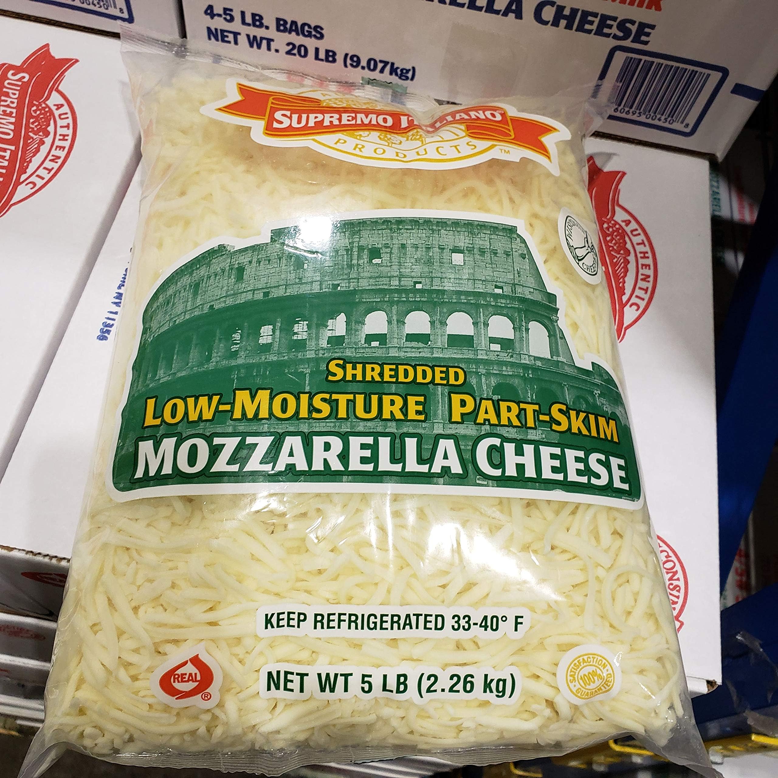 Amazon.com: Supremo Italiano Shredded Low-Moisture Part skim Mozzarella ...
