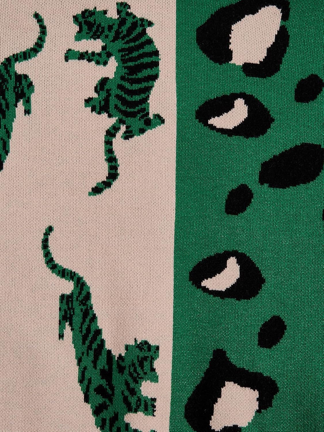 WDIRARA Girl's Leopard Animal Print Button Down Cardigan Sweater Color Block V Neck Knit Outerwear - Image 5