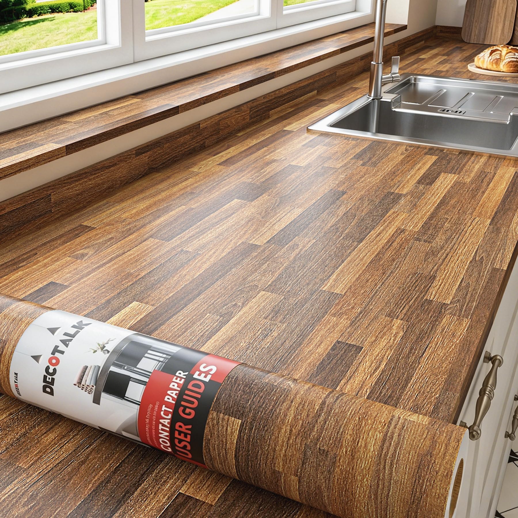 Decotalk Butcher Block Contact Paper Wood Contact Paper 17.7x120