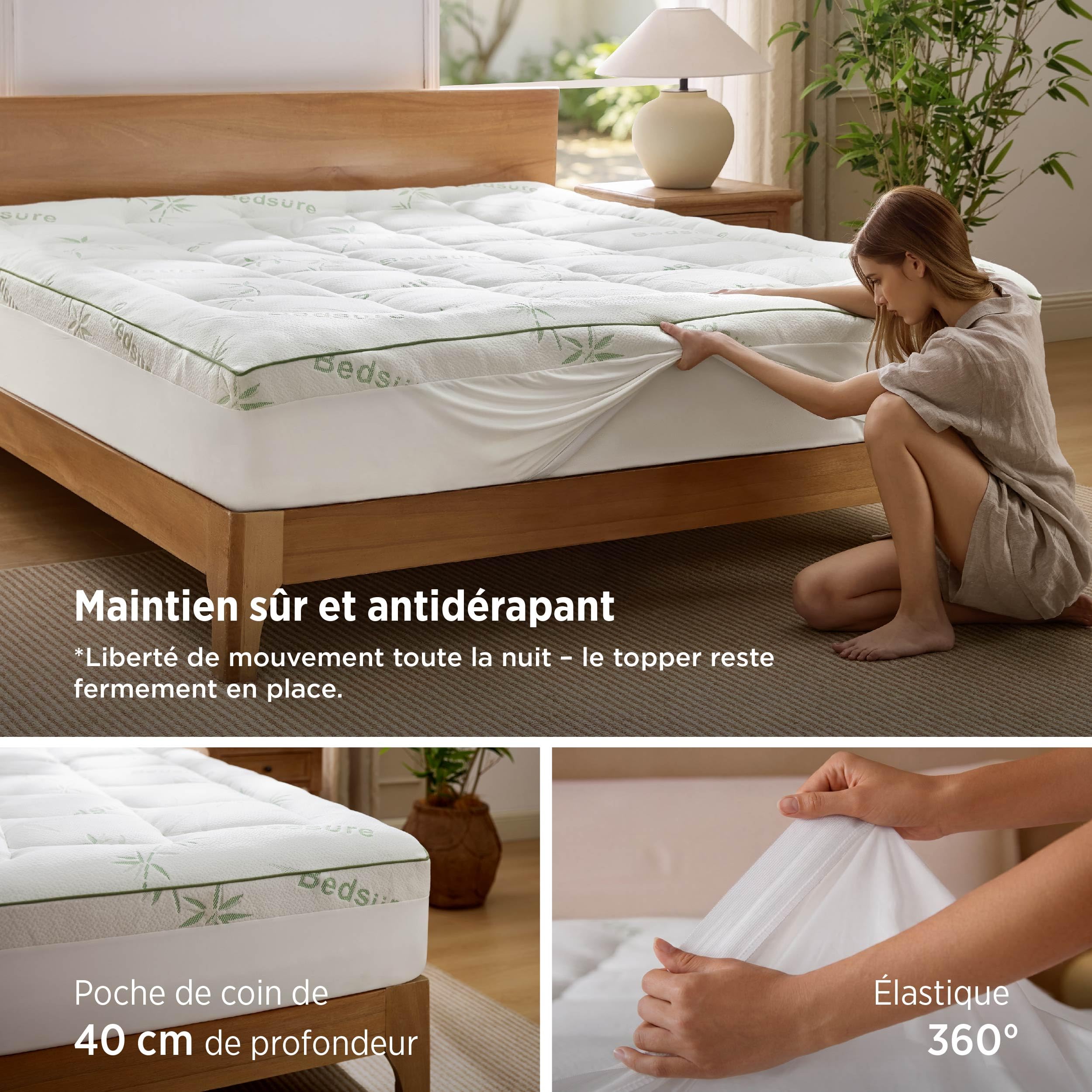 BEDSURE Surmatelas 160 x 200 cm - Confort Nuageux Protège-Matelas