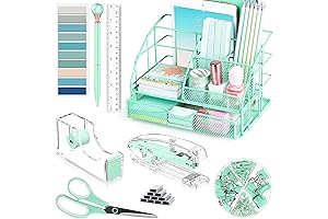 Elegant Mint Desk Organizer for Enhanced Workspace Productivity