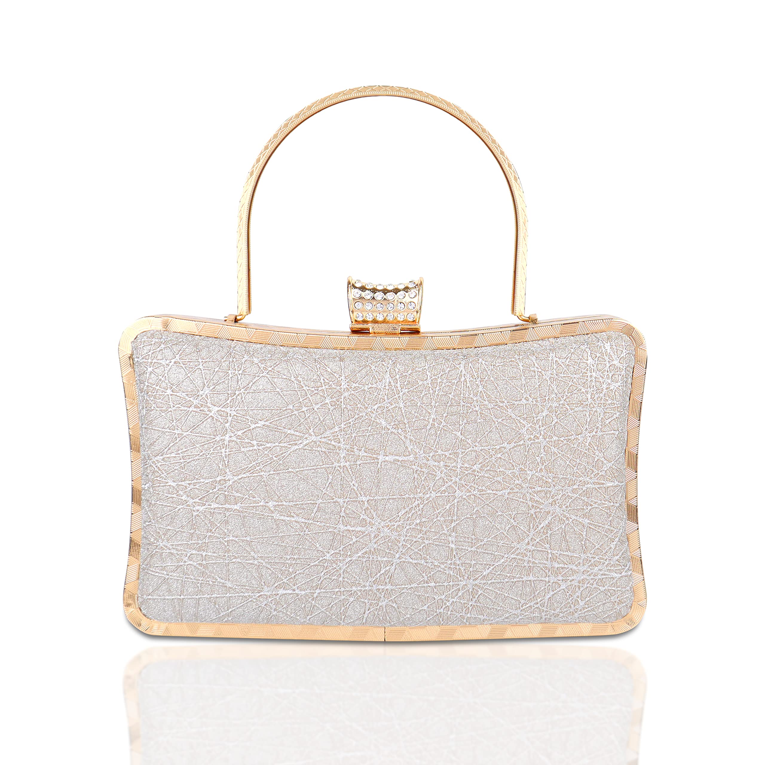 NFI essentials Glitter Clutch for Womens, Evening Handbags for Bridal Wedding Clutches (Gold) (B0C55627PZ) Amazon Price History, Amazon Price Tracker