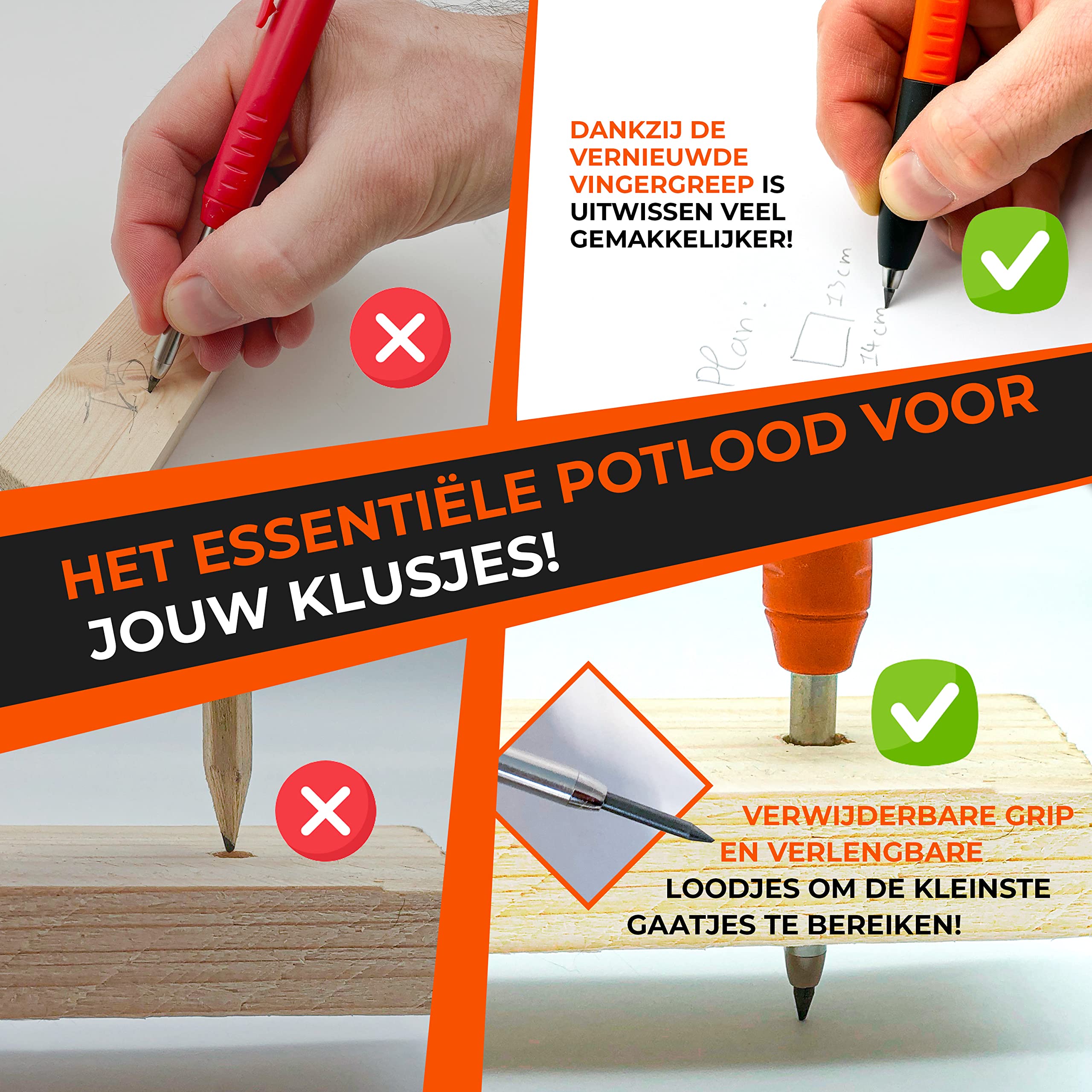 Hultafors Professionele diepgatmarker incl. duurzaam grafietlood en puntenslijper I I I 1 stuk I Dry marker met anti-slip clip I Timmermanspotlood voor hout, beton en metalen oppervlakken I 650100 Hultafors Professionele diepgatmarker incl. duurzaam grafietlood en puntenslijper I I I 1 stuk I Dry marker met anti-slip clip I Timmermanspotlood voor hout, beton en metalen oppervlakken I 650100