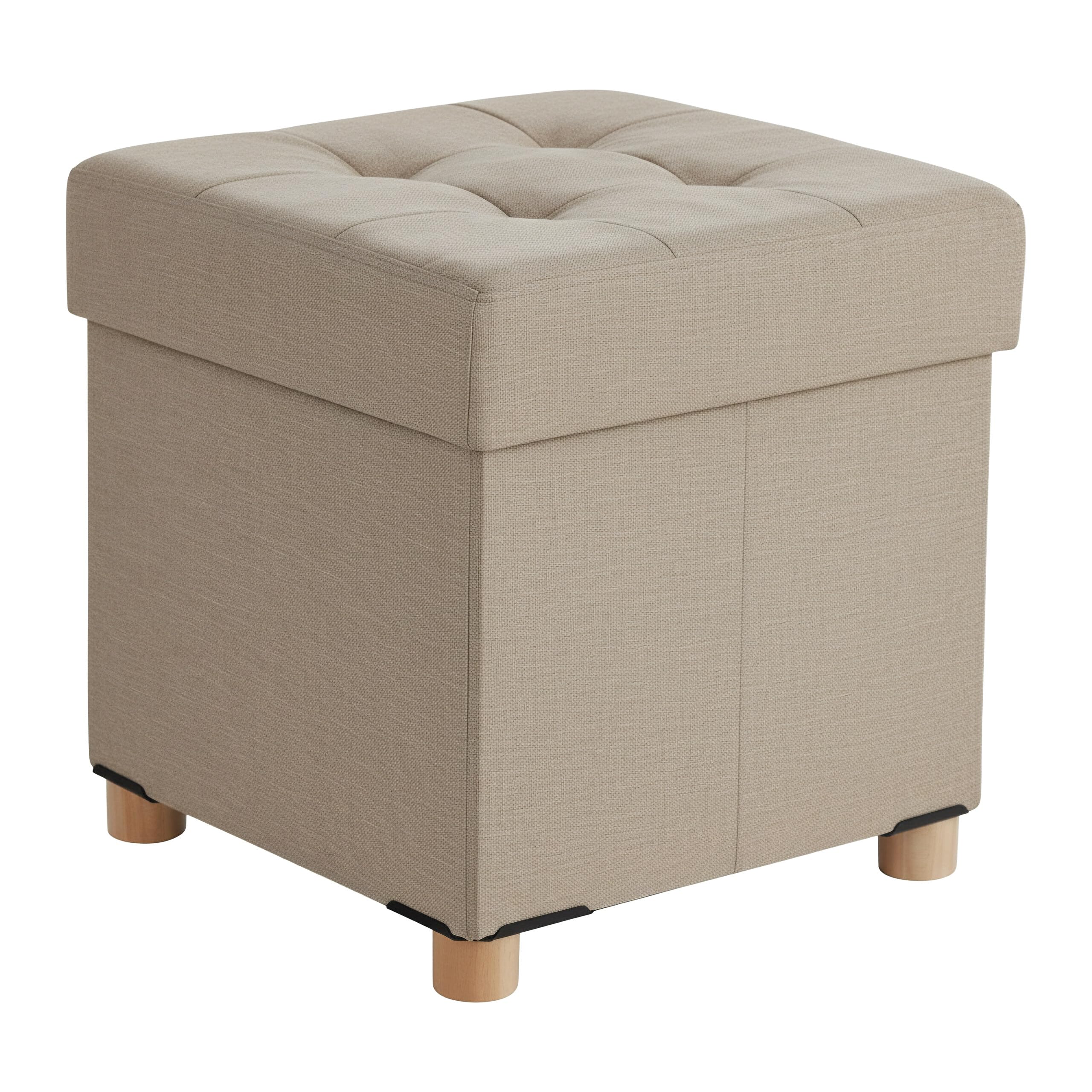 Tabouret coffre Relaxdays rembourré gain de place 38x38x38cm