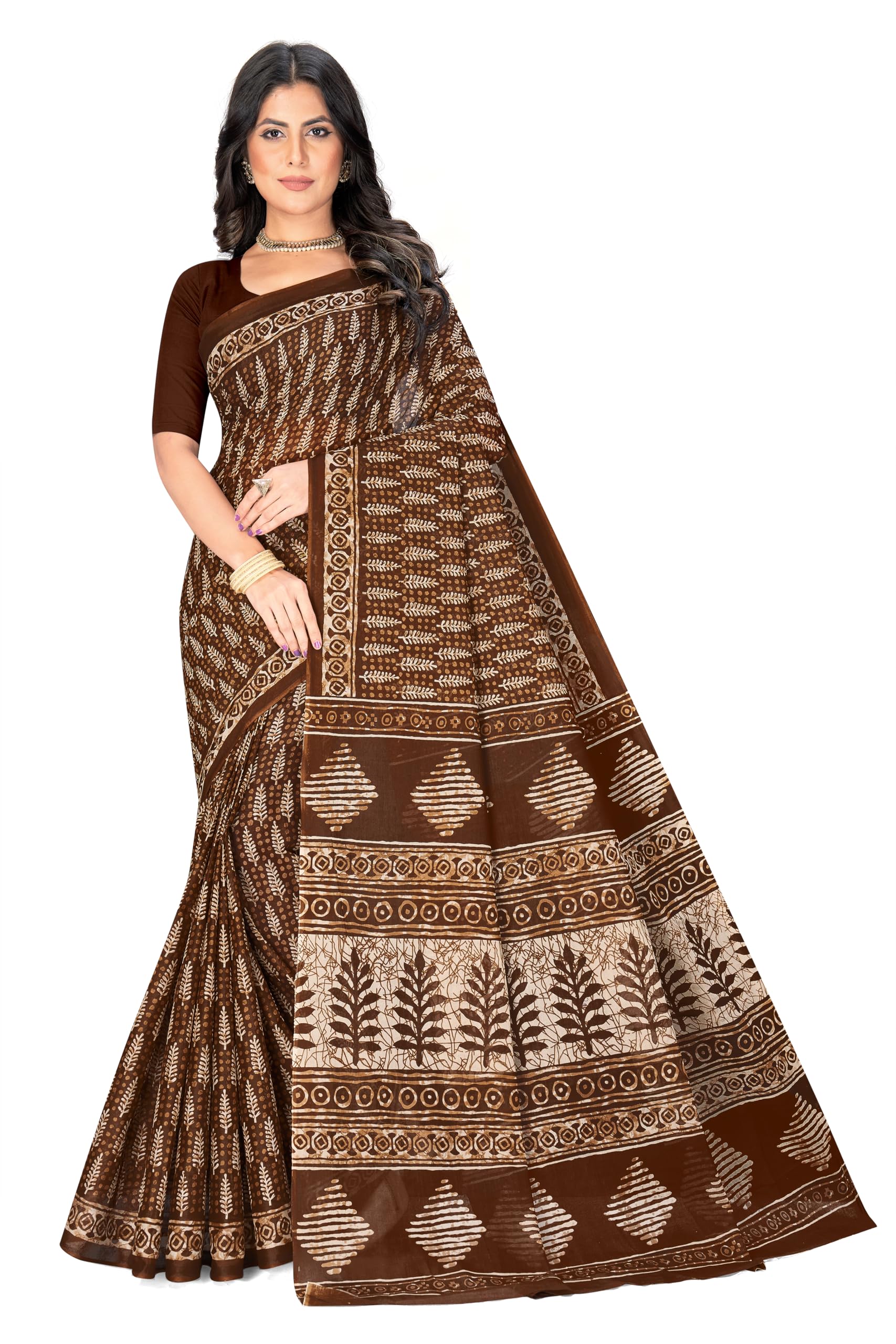 TAMAIRA FASHION Mulmul Pure Cotton Saree For Woman Batik Printed |Office Wear Daily Wear Sarees For Women Without Blouse Piece(Available in 20 Colours)
