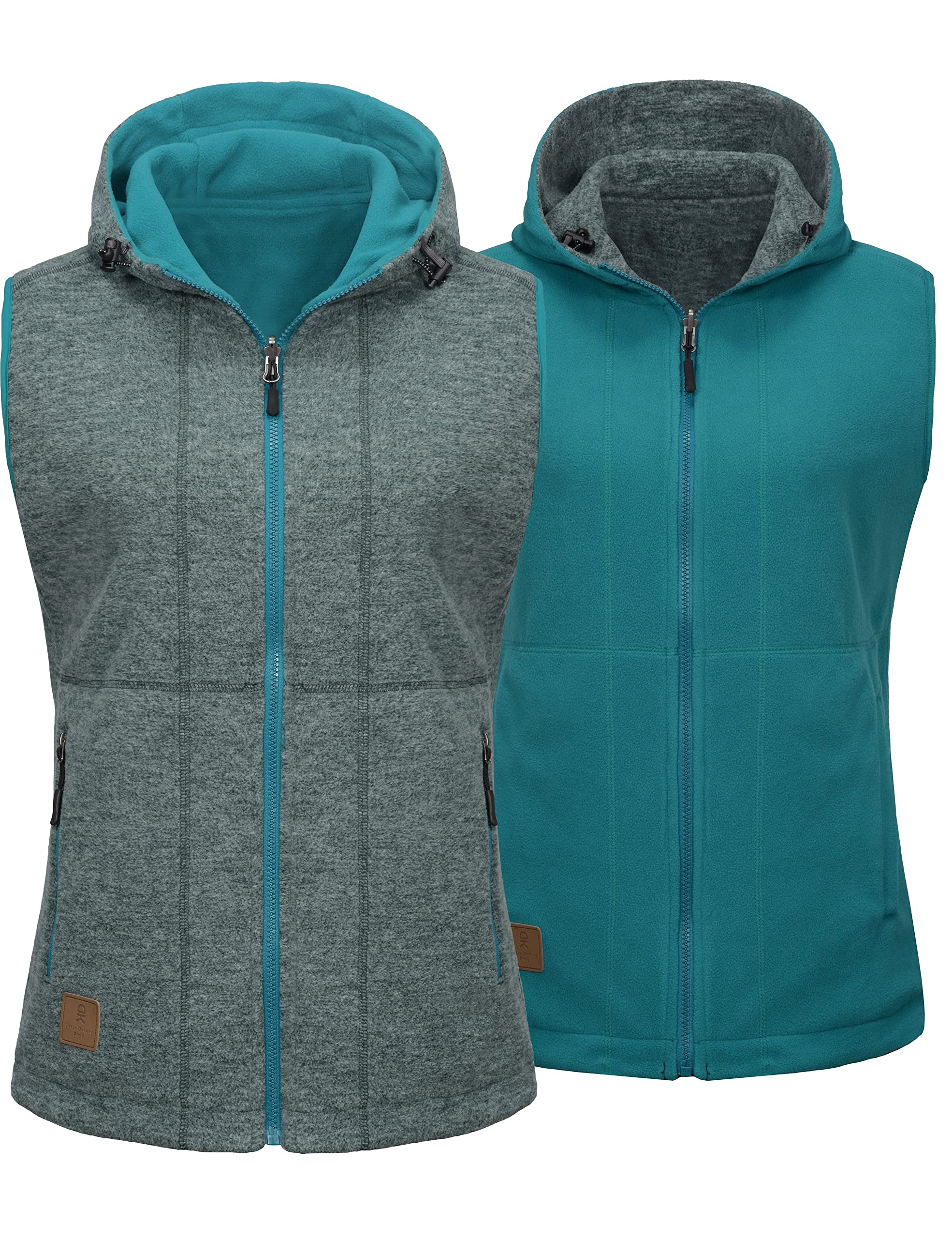 Little Donkey Andy Women's Reversible Lightweight Fleece Vest Warm Sleeveless Jacket for Golf Travel Hiking