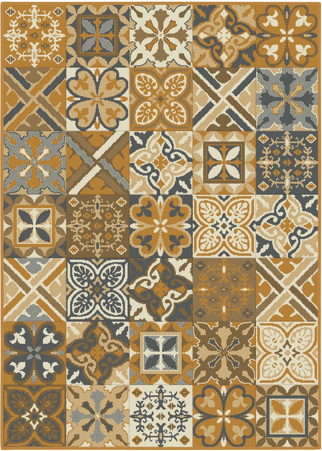 SrS Rugs® Luna Collection, Living Room Rugs, Hallway Runners, with Soft Smooth 8mm Pile. Contemporary Designs. Multi Colours, 3 Sizes (Cathedral Glass Gold, 120cm x 170cm)