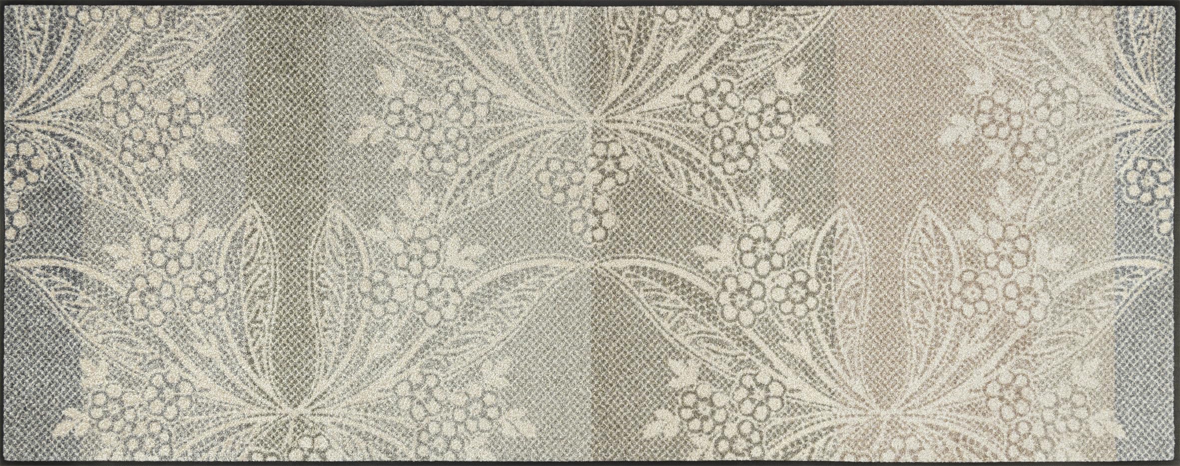 Paillasson intérieur lavable 75x190cm gris Floral Lace tapis