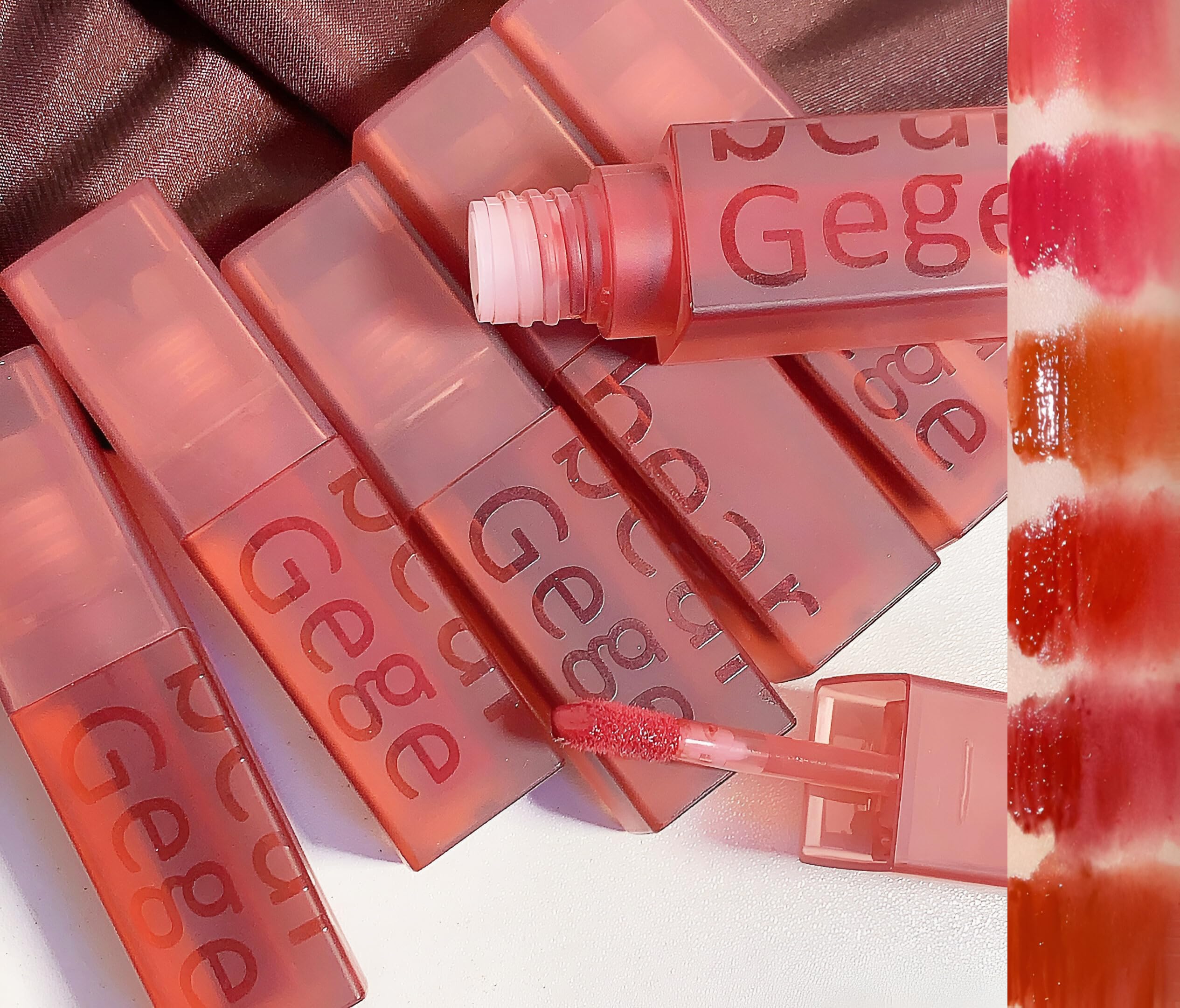 Gege Bear Velvet Lip Glaze | Semi-Transparent Matte Lip Tint with Doe-Foot Applicator | Smooth Blurring Finish for Gradient Lips | Long-Lasting Lightweight Lip Cream-picture-40