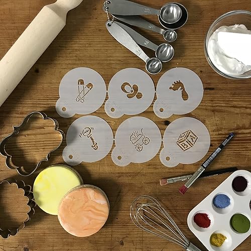 Miniatura 2 de Designer Stencils Plantillas para dulces y galletas, pequeñas, beigesemitransparentes