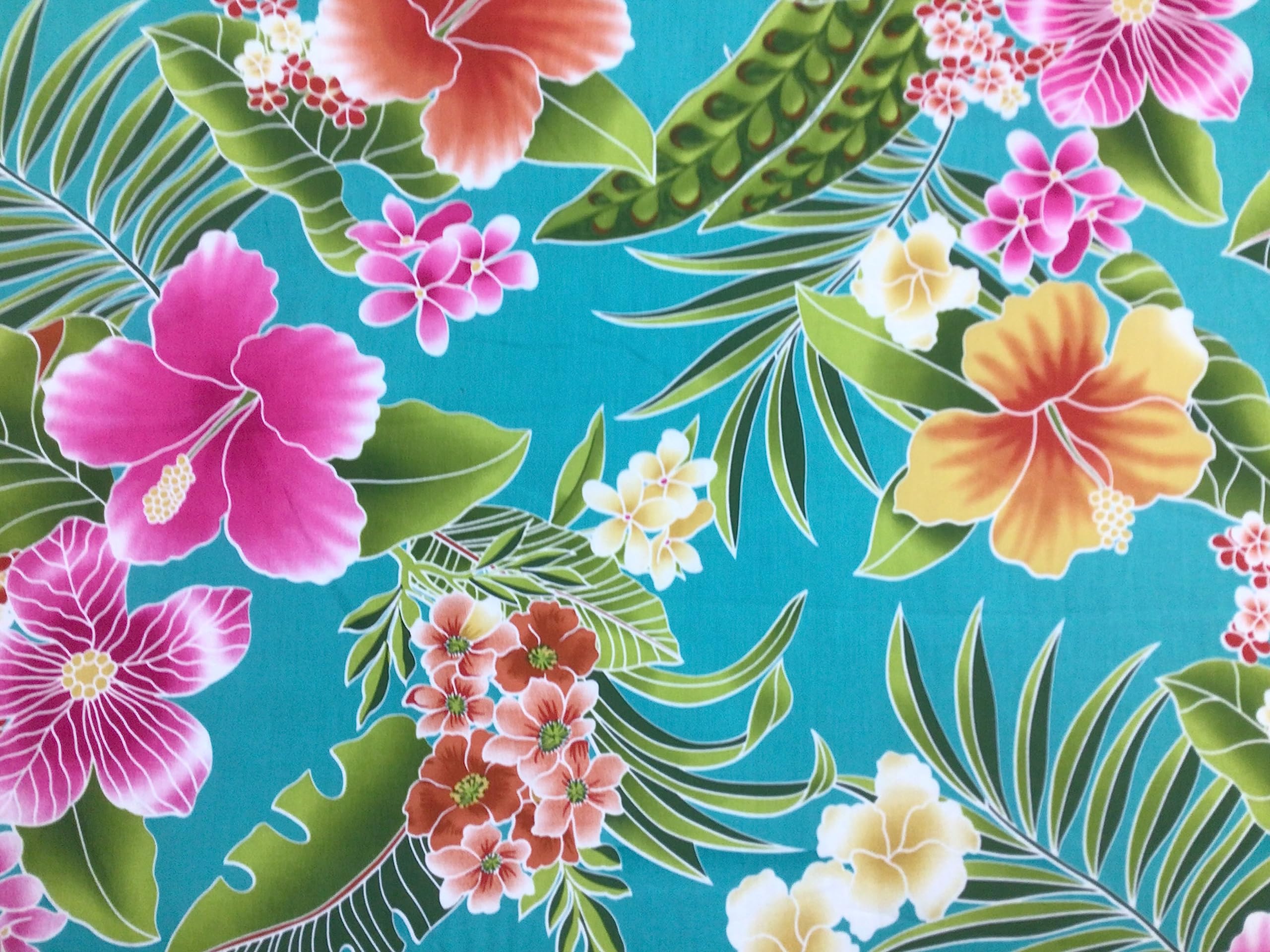 ラ*ー様 お安く!⭕️Custom hawaiian fabric◎Pivot◎ Amazon.com: Turquiose Tropical Hawaiian Print Fabric 100% Cotton