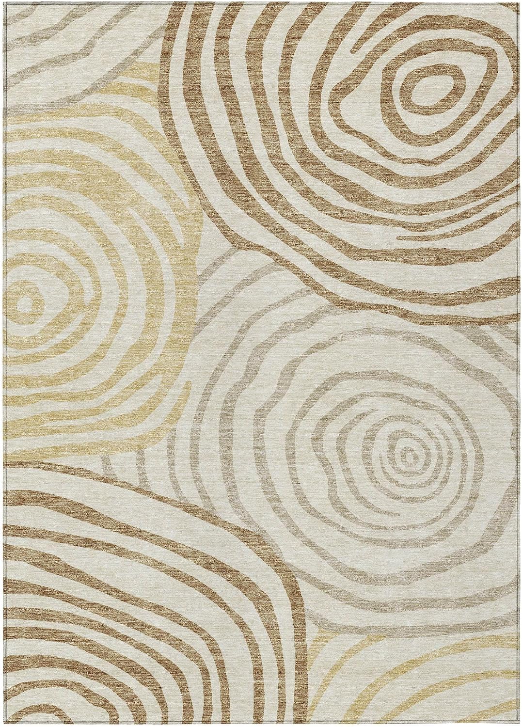 Addison Rugs Chantille ACN765 Gold 3' x 5' Indoor/Outdoor, Machine Washable, Easy Clean, Non Shedding, Bedroom, Living Room, Dining Room, Kitchen, Patio Rug