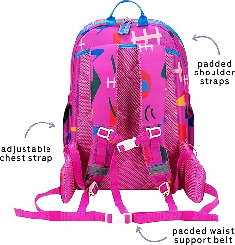 Miniatura 5 de Mochila para niños de 16 pulgadas para niñas y niños a partir de 6 años con correas de hombro ajustables. Se adapta a una altura de 3 pies 9