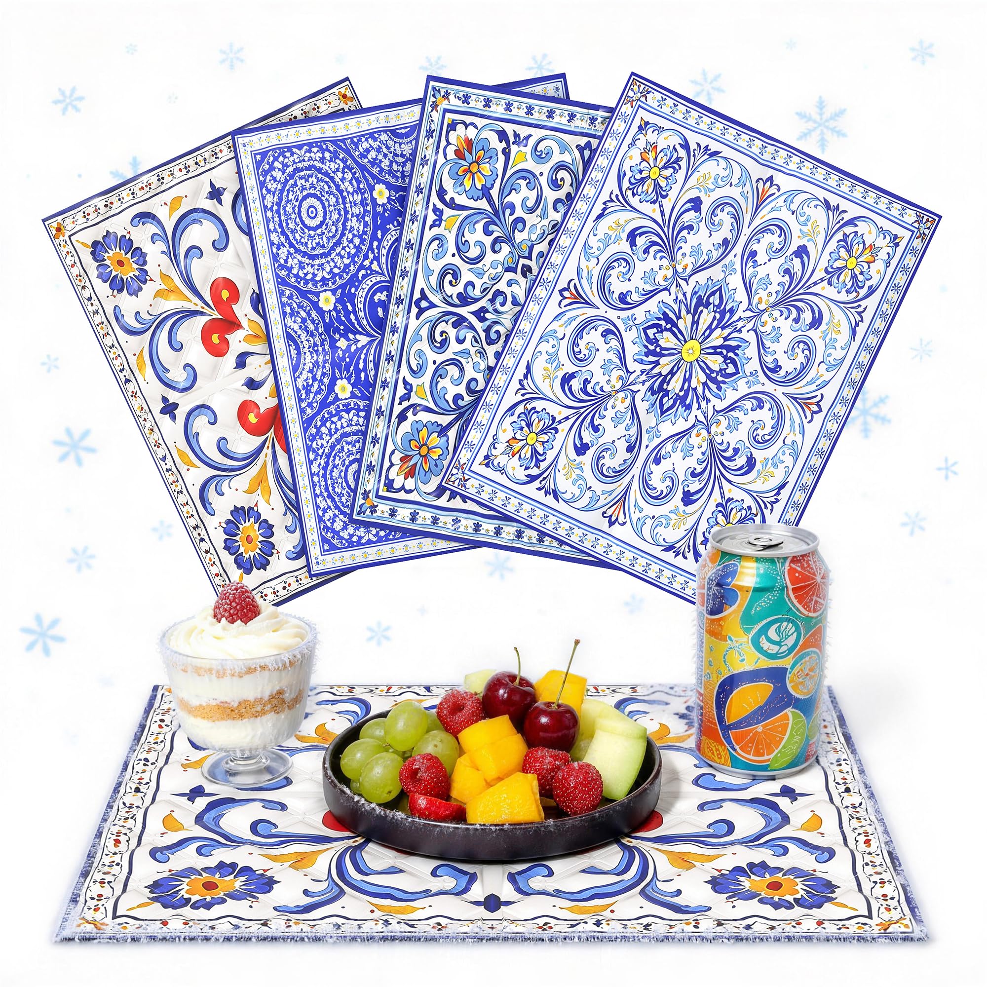 EffiQ-Rate 4 Pcs Freezable Cooling Mat for Food 40 x 30cm PCM Gel Chill Mat