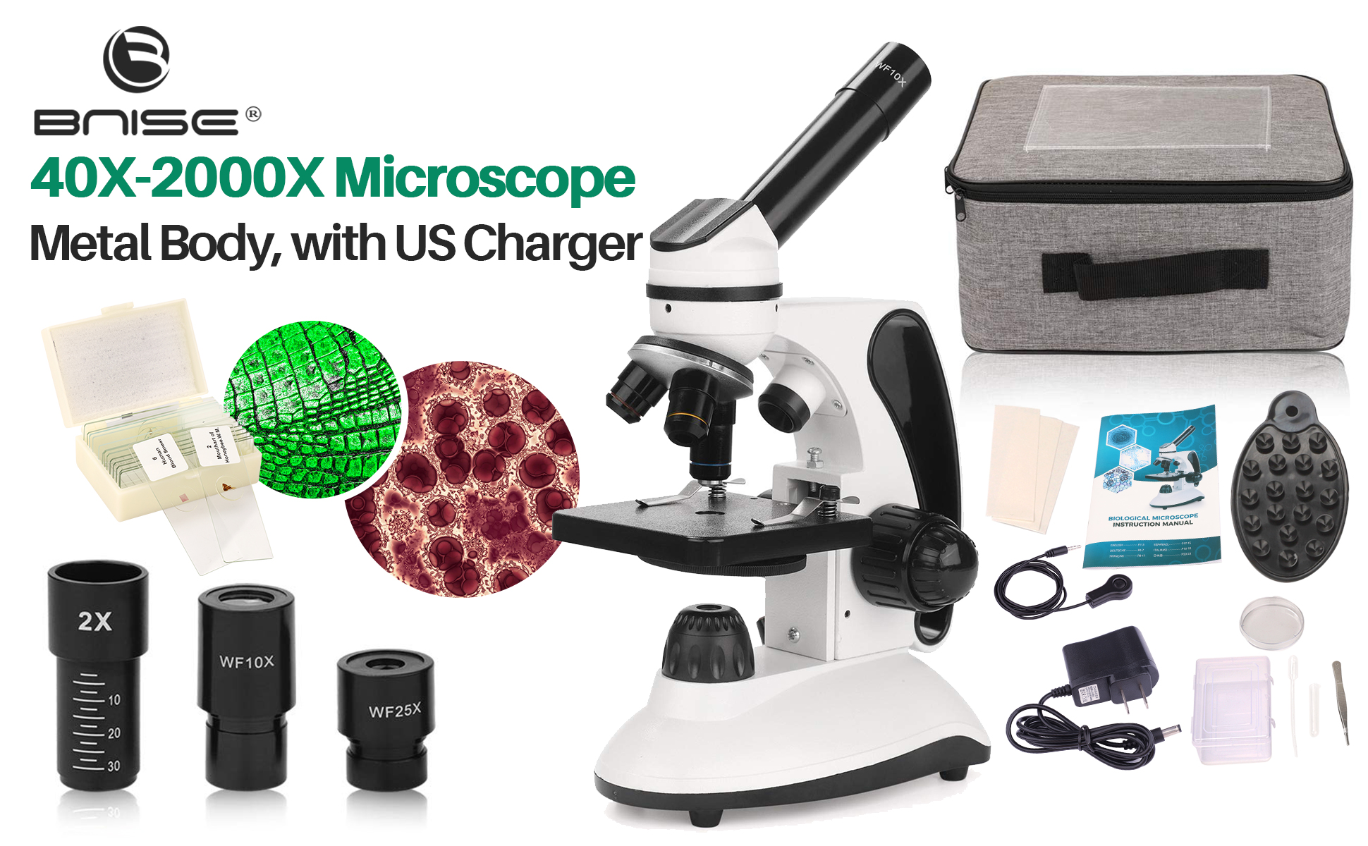 Amazon.com: Microscope Kit for Kids Adults Students, 40X-2000X
