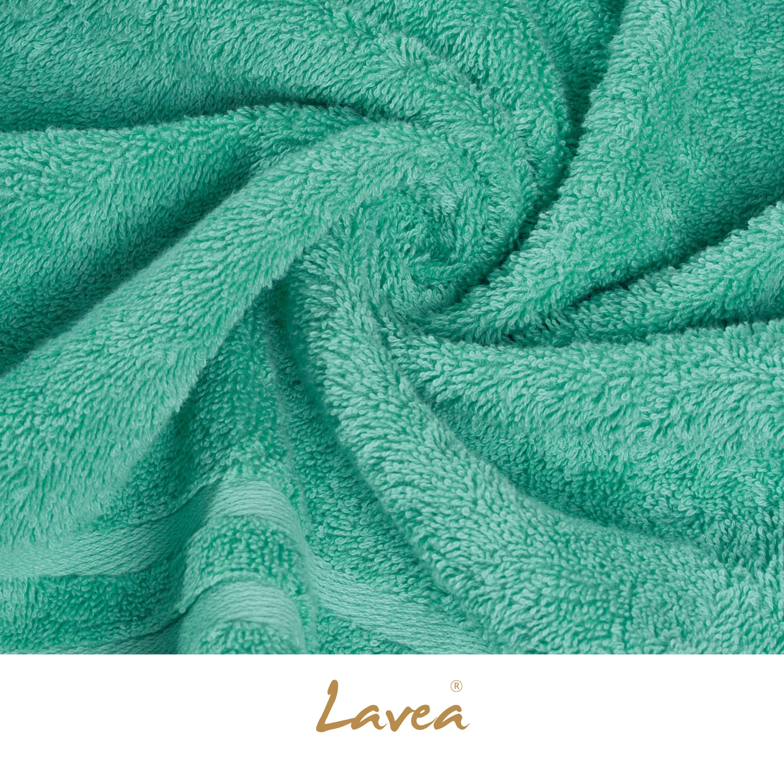 Lavea® Juego de 4 Alfombrillas de Baño 50x80 cm 100% Algodón – Absorbentes y Lavables – Alfombra de Baño y Alfombrilla de Ducha Ideales para Baño o Ducha – Turquesa