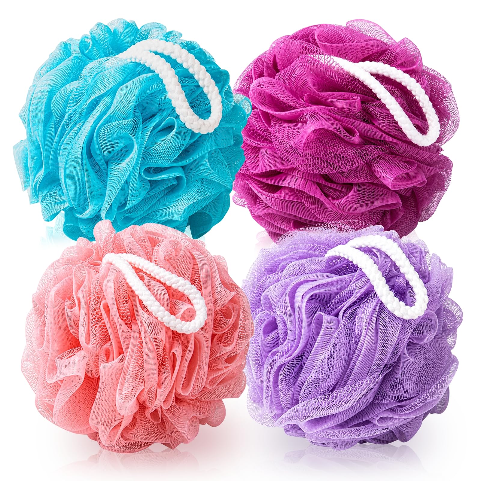 MTDLYICE XXL Loofah Sponge - 4 Pack Exfoliating Body Scrubber -9