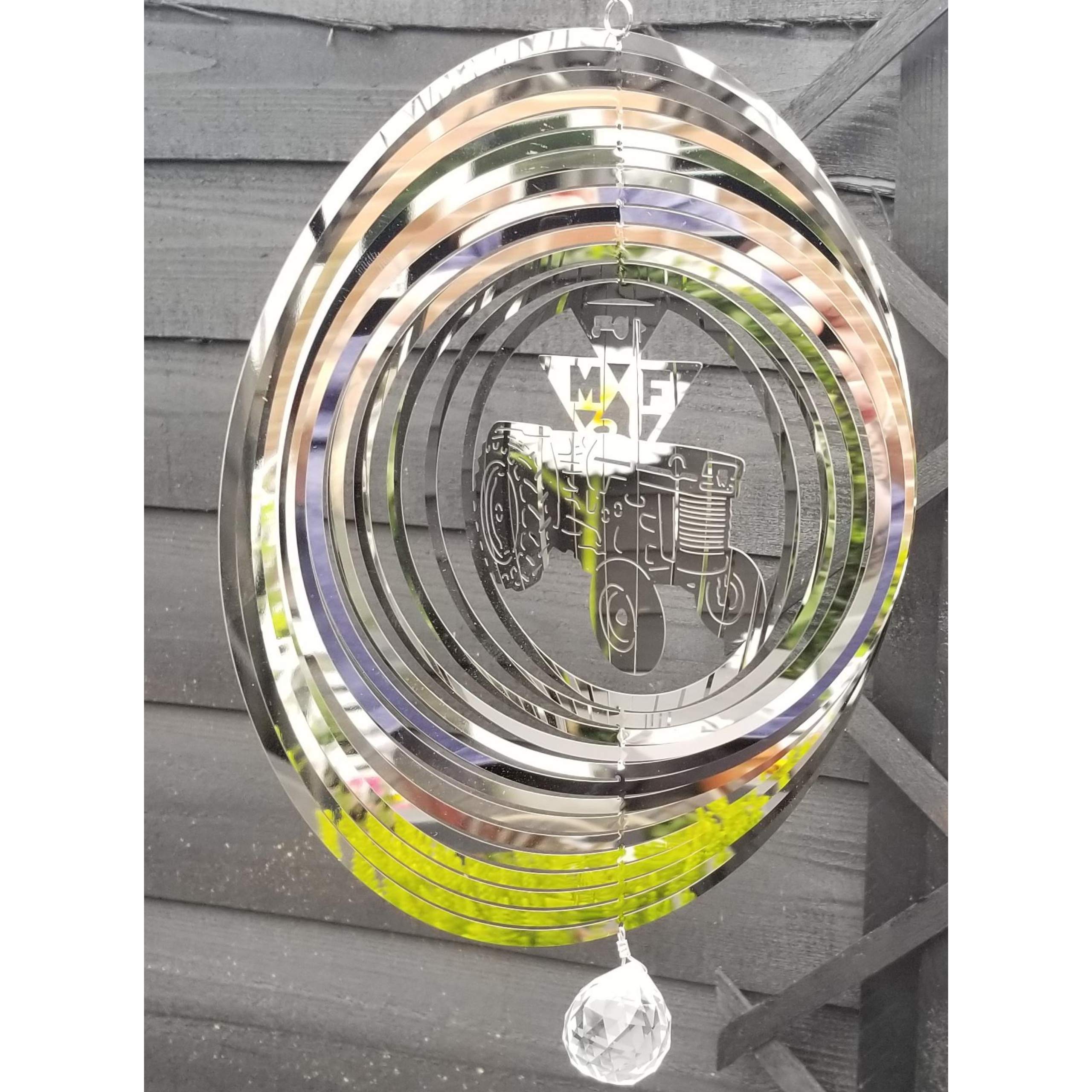 Stainless Steel Garden Wind Spinner - Vintage Massey Ferguson Tractor