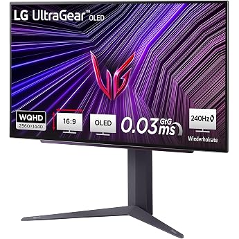 LG Ultragear 27GS93QE-B.AEU (27 Inch) WQHD OLED Gaming Monitor, 240Hz, AMD FreeSync Premium Pro, DisplayHDR True Black 400, 2