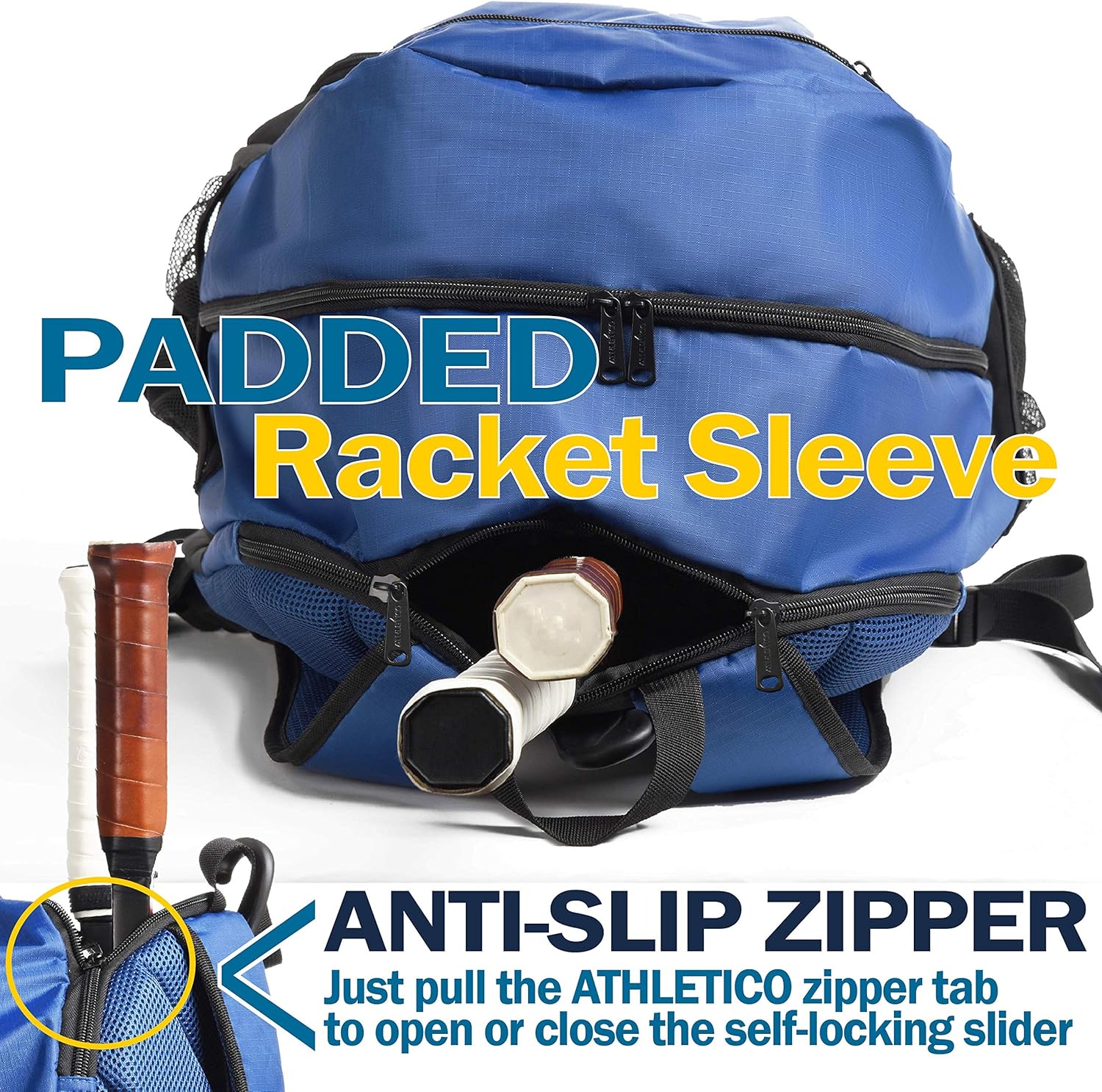 Athletico Premier Tennis Backpack - Tennis Bag Holds 2 Rackets in Padded Compartment | Separate Ventilated Shoe Compartment | Tennis Bags for Men or Women - Image 2