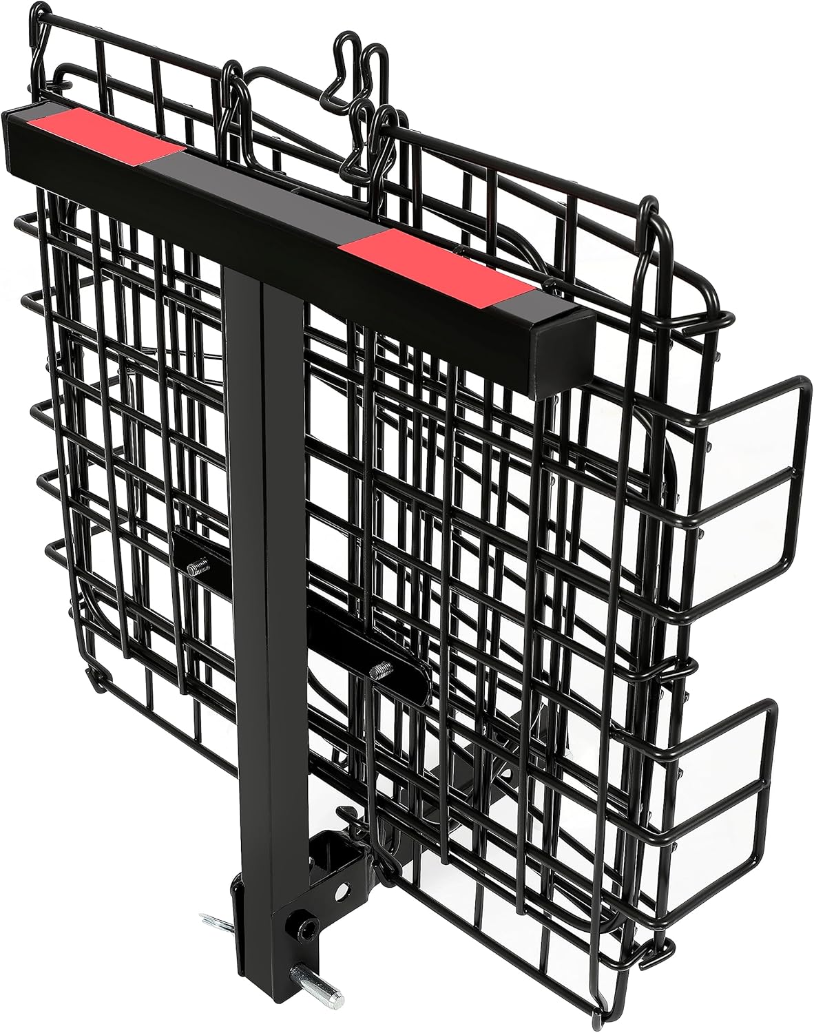 ECOTRIC Rear Folding Basket Compatible with Most Pride Mobility Scooters Waterproof Made of Steel and Works with 1" Receiver Storage Cargo Basket Black