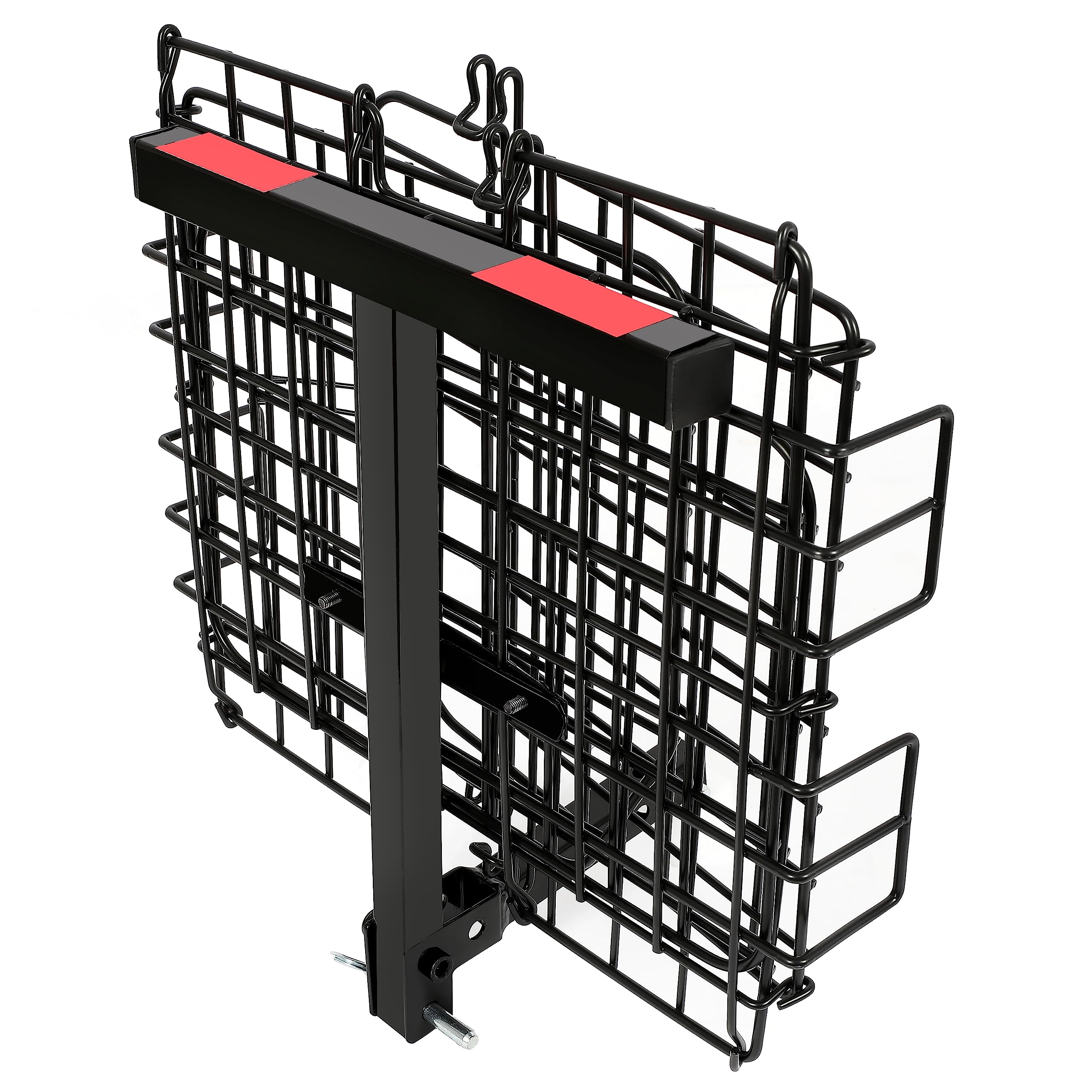 ECOTRIC Cesta plegable trasera compatible con la mayoría de scooters Pride Mobility impermeable, hecha de acero y funciona con receptor de 1 pulgada, cesta de carga, color negro
