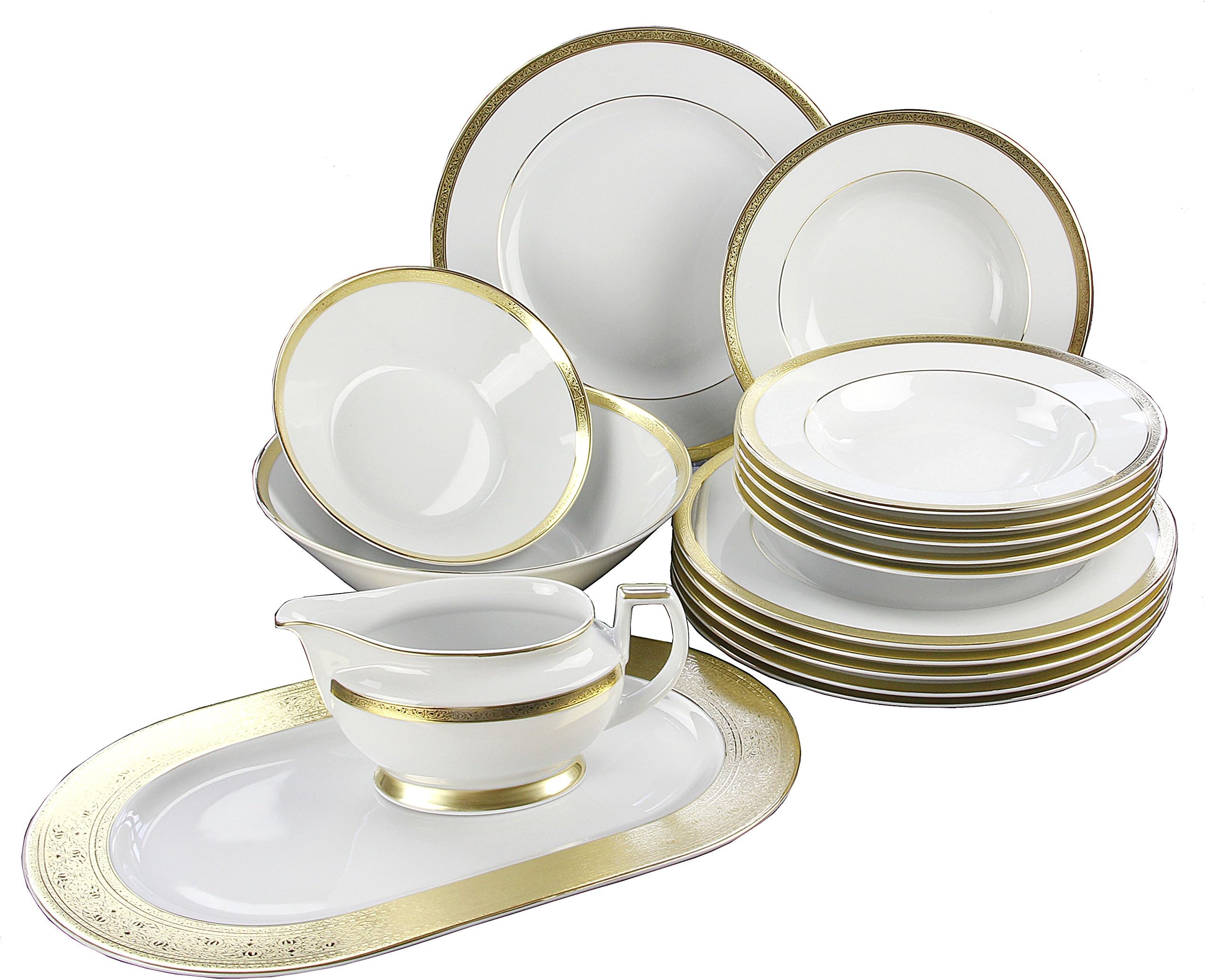 4260428120025 16–Piece Dinner Set 9138 Ideal, gold