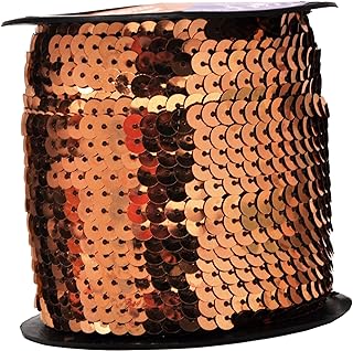 Mandala Craft Brown Sequin Trim by The Yard - 100 Yds Metallic Sequin Strand for Crafts - Buy now