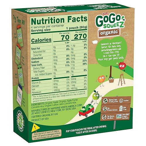 Miniatura 14 de GoGo squeeZ Fruta orgánica sobre la marcha, canela de manzana, 3.2 onzas (48 bolsas) – Sabrosos bocadillos de puré de manzana para niños hechos