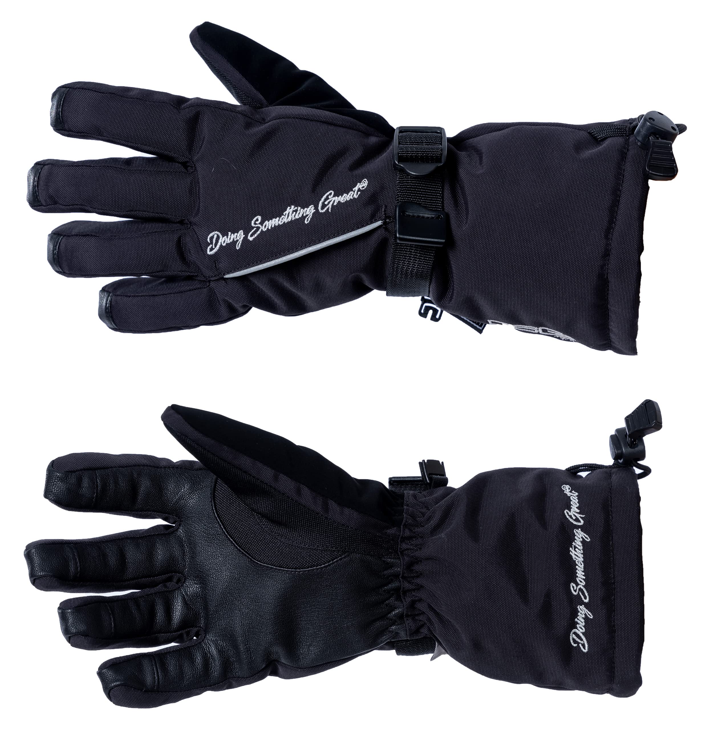 DOING SOMETHING GREAT (DSG Outerwear) Women's Snowmobile Trail Gloves 2.0 (Large, Black)
