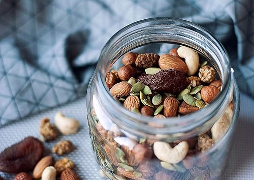 Miniatura 3 de Mezcla orgánica de frutos secos de 6 fuerzas, 8 onzas, crudos, sin OMG, moras, anacardos, semillas de calabaza, albaricoques, avellanas, almendras.