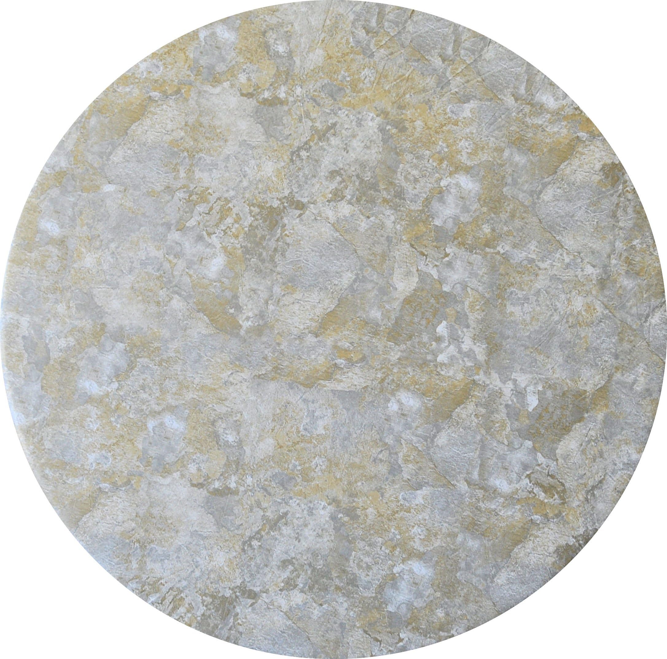 Fitted Vinyl Tablecloth Round - Fits 44 to 48 inch Tables (Tan Marble)