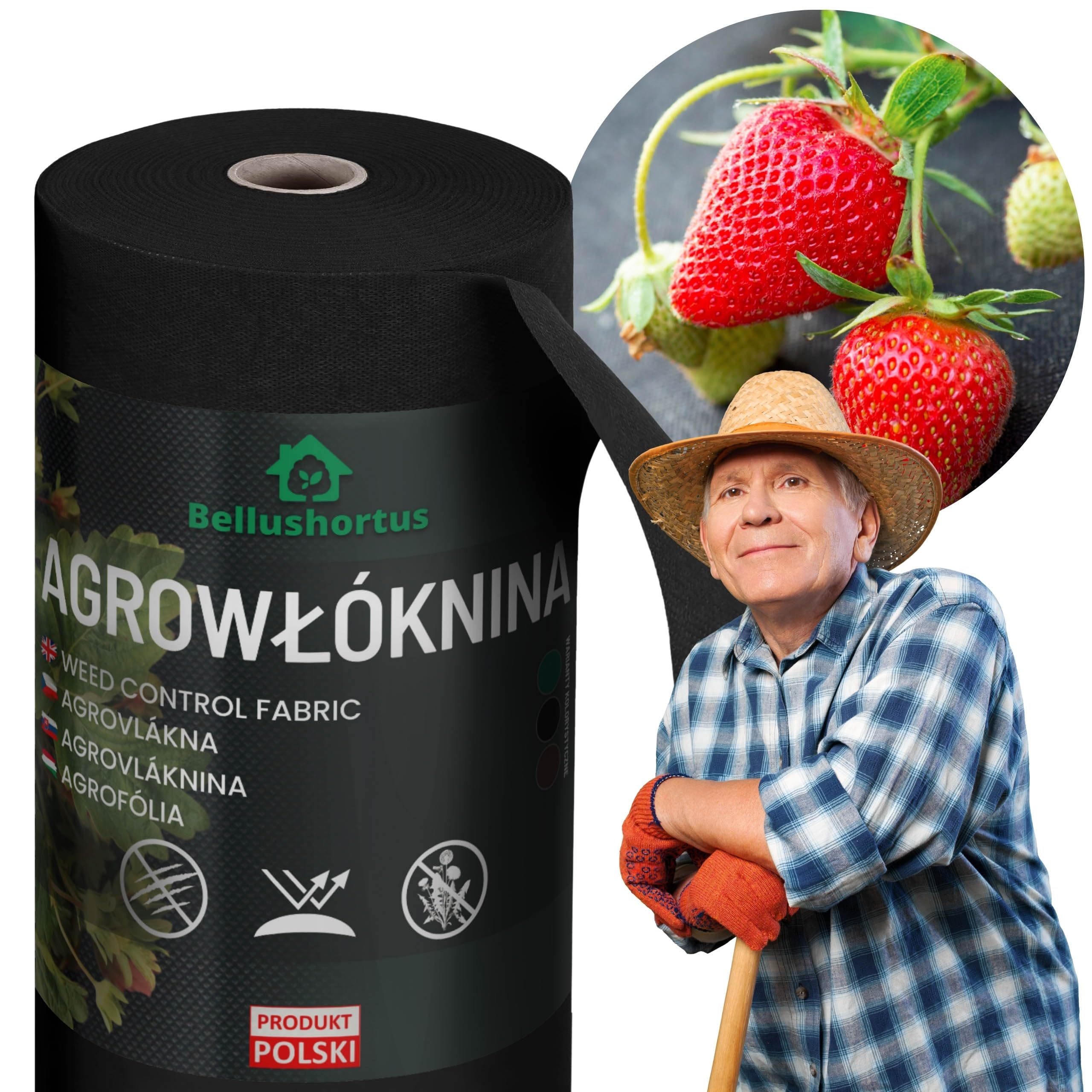 Agrowłóknina czarna 100g/m² ogrodowa tkanina ściółkująca przeciw chwastom, przepuszczająca wodę i powietrze, wysoka stabilizacja UV (1,1m x 100m = 110m²)