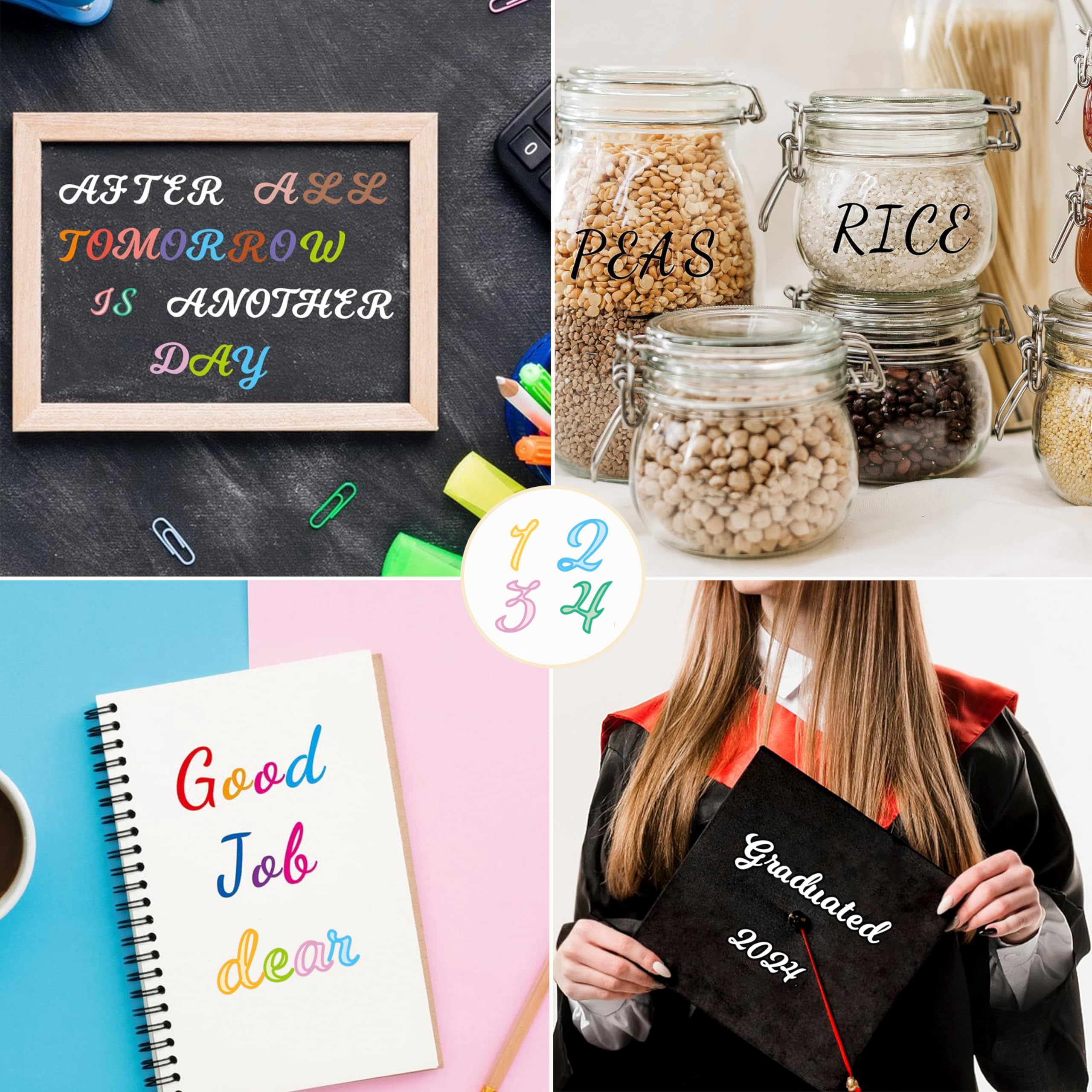 Acooruiteng Vinyl Letter Stickers Self Adhesive Letters Stick On