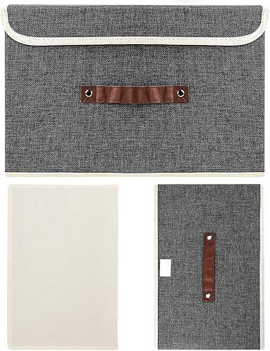 Miniatura 7 de TYEERS Cajas de almacenamiento plegables, lavables, contenedores de almacenamiento de tela con tapas para el hogar, dormitorio, armario, oficina,