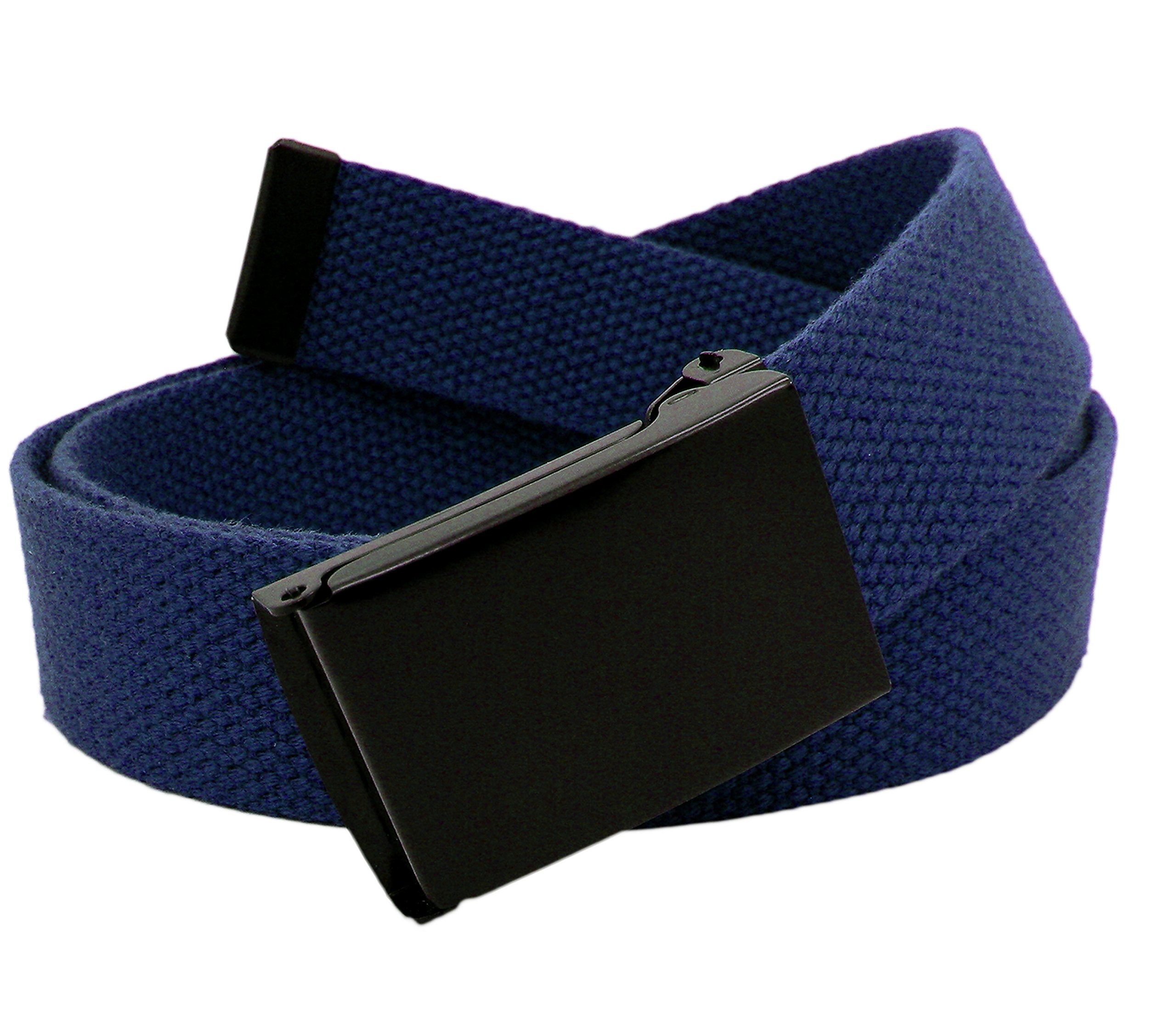 Build A Belt Boy's 1.25" Wide Black Flip Top Buckle with Canvas Web Belt