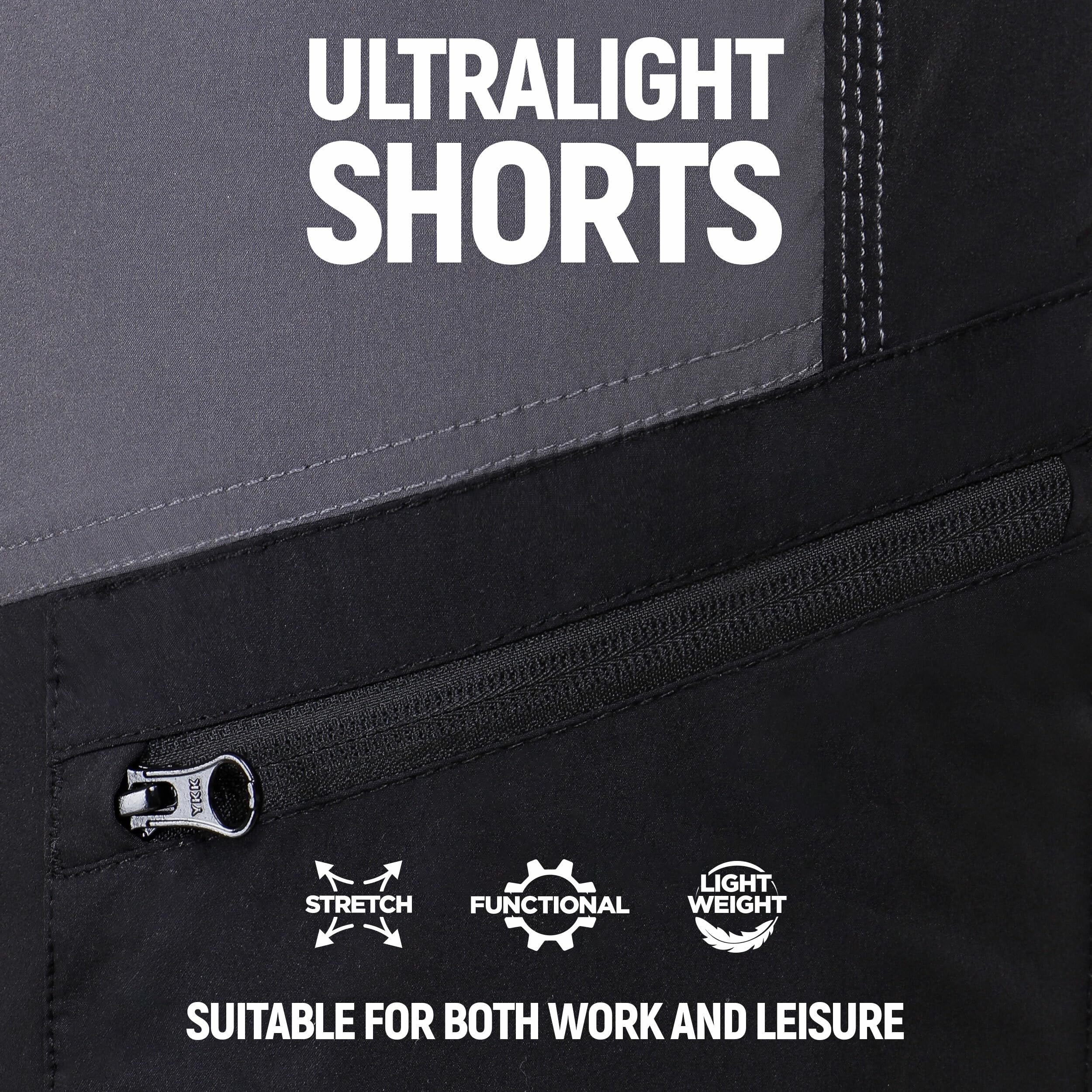 Stenso Nox Pantalones Cortos Trabajo Hombre Elasticos - Bermudas Trabajo Hombre Stretch