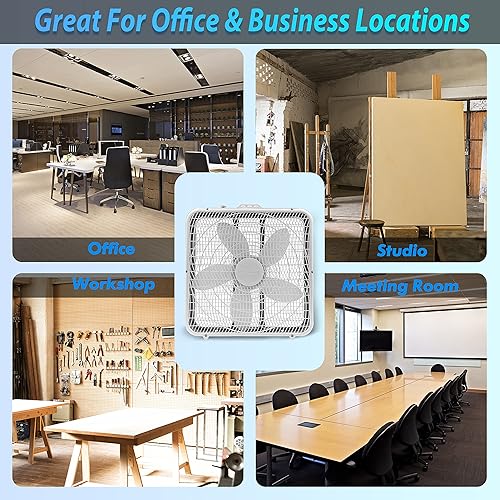 Miniatura 8 de Comfort Zone CZ200A Ventilador de caja de 3 velocidades de 20 pulgadas para circulación de aire de fuerza completa con aire acondicionado