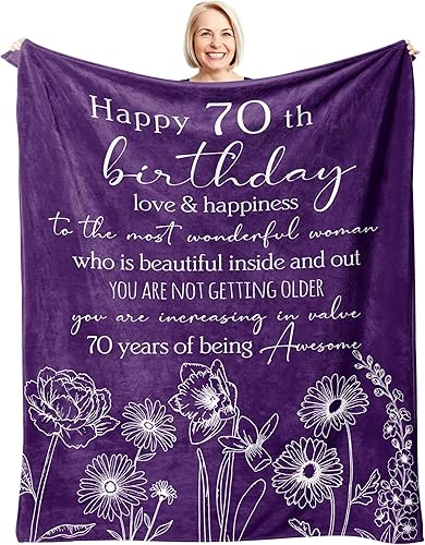 Miniatura 8 de Xutapy Decoraciones de cumpleaños número 80 para mujer, manta de 60 x 50 pulgadas, regalos de cumpleaños de 80 para mujeres, regalos de feliz