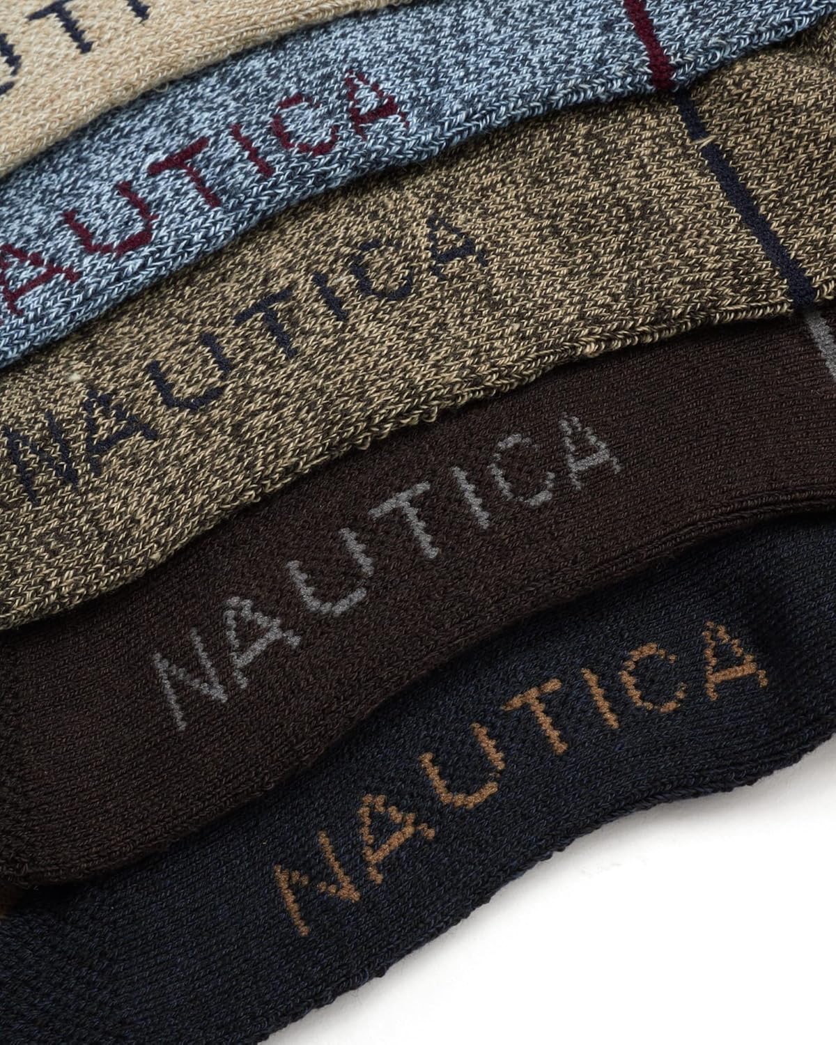 Nautica Mens Crew Socks - 5 Pack Breathable Moisture Wicking Cushioned Athletic Work and Dress Socks for Men (Sizes: 6-12.5) - Image 4
