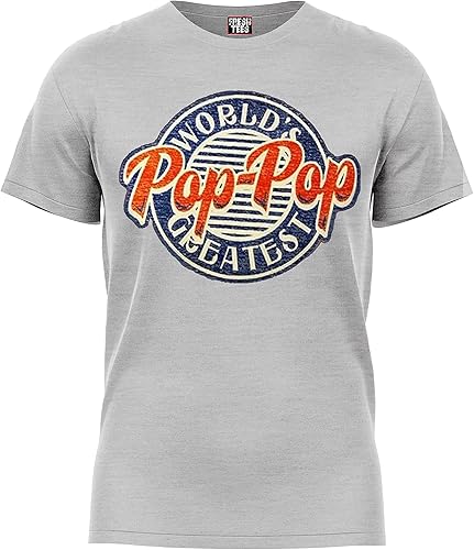 fresh tees World's Greatest Pop-Pop - Camiseta para el Día del Padre, regalos para marido, papá, abuelo