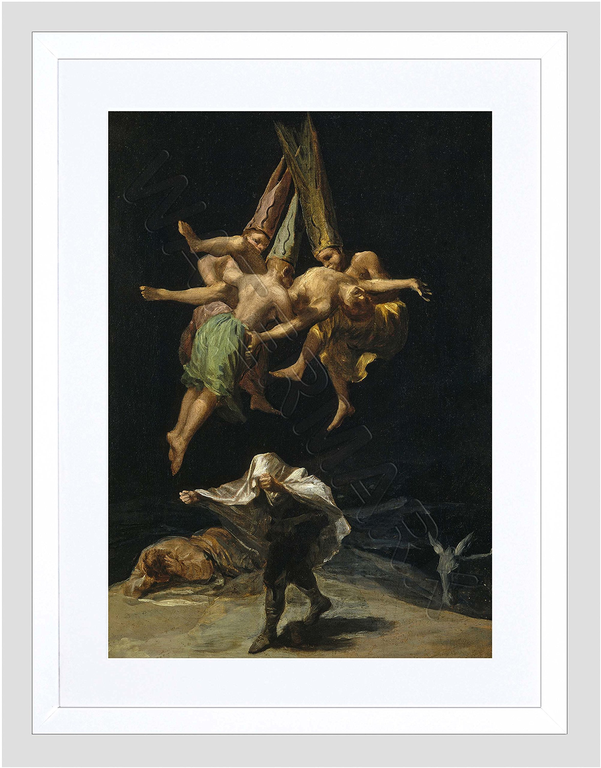 Wee Blue Coo Goya The Witches' Flight 9x7'' Framed Art Print F97x13888