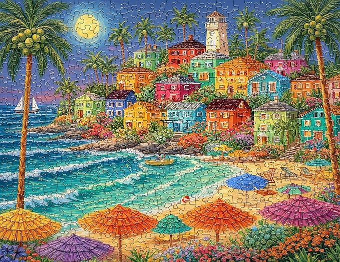 Rompecabezas Colorido Costa al Atardecer 500 Piezas miniatura 8