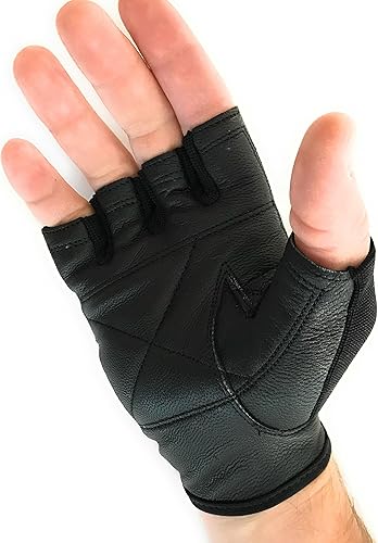 Miniatura 3 de Guantes de gimnasio negros con cierre de muñeca para hombre y mujer, acolchado para entrenamiento crossfit, levantamiento de pesas, ciclismo.
